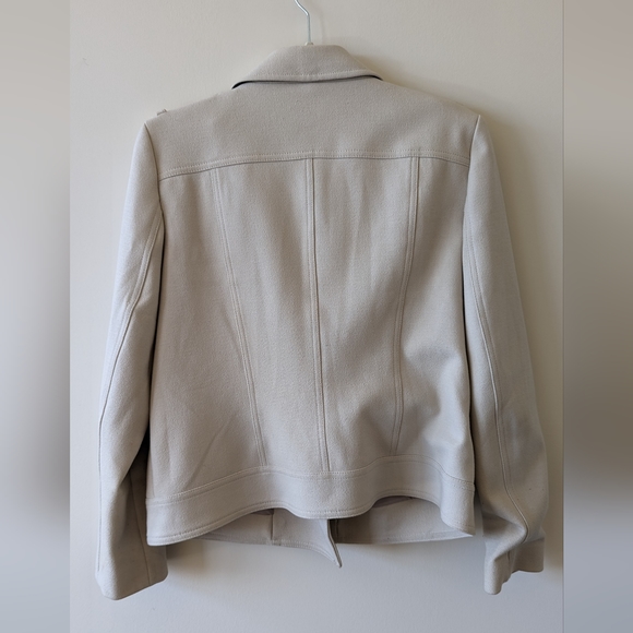 Creme Motorcycle Jacket - Ann Taylor - Size L - Petite - Picture 3 of 6